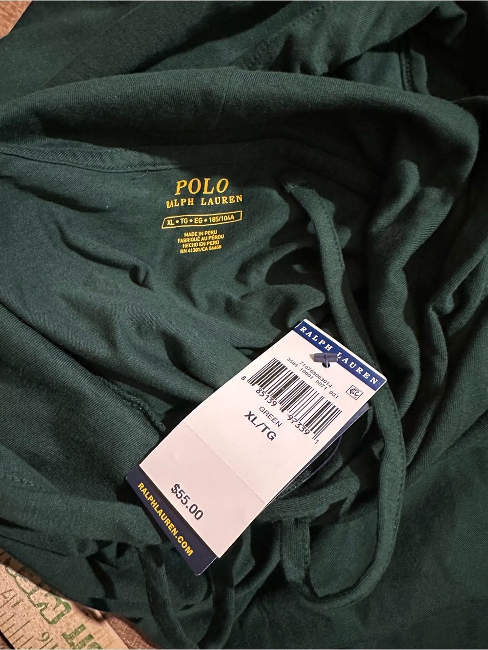 Polo by Ralph Lauren Green Hooded Long-Sleeve Tee - Picture 5 of 6